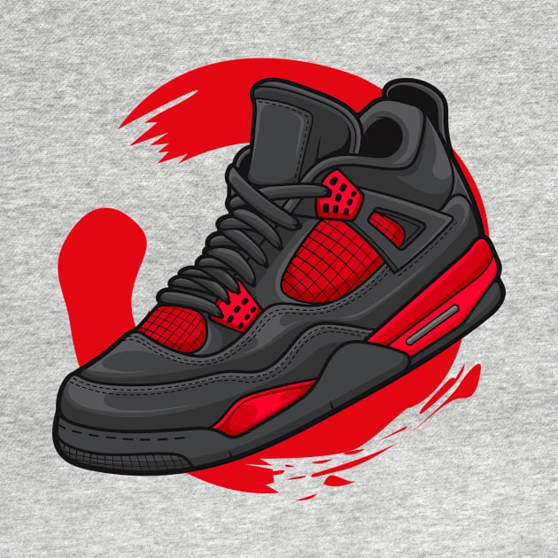 AJ 4 Retro Red Thunder Sneaker by milatees